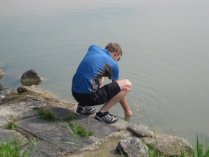David touching the Danube